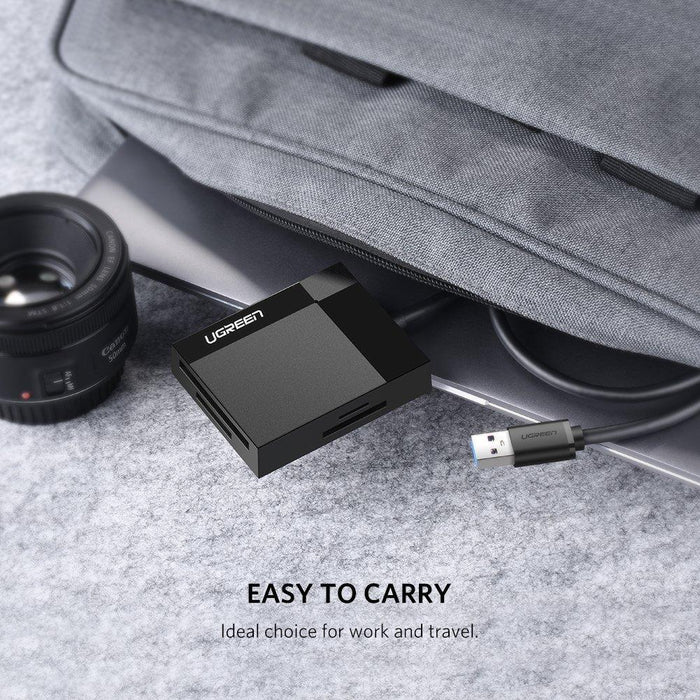 UGREEN SD Card Reader USB 3.0 Hub Adapter 5Gbps Read 4 Cards Black-Card Readers & Adapters-UGREEN-brands-world.ca