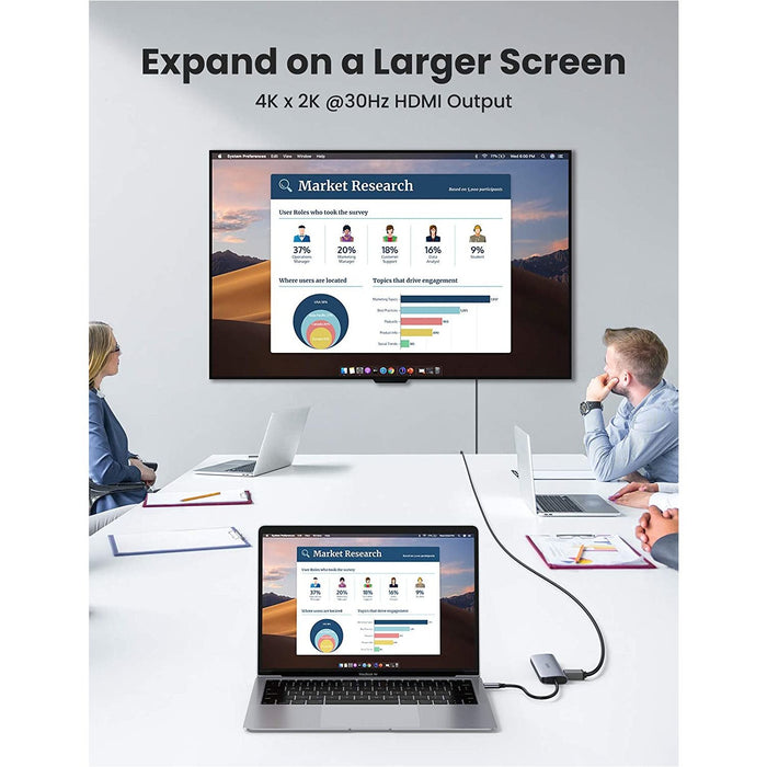 UGREEN USB C Hub, C HDMI Adapter 6 in 1 Type C Hub with 4K C to...-USB Hubs-UGREEN-brands-world.ca