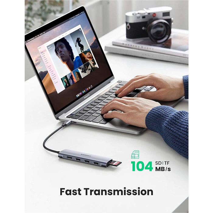 UGREEN USB C Hub, C HDMI Adapter 6 in 1 Type C Hub with 4K C to...-USB Hubs-UGREEN-brands-world.ca