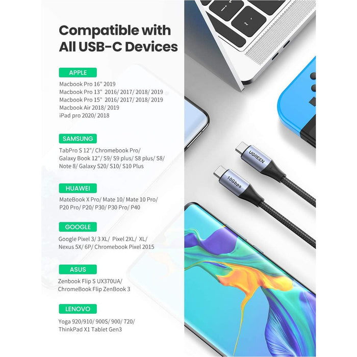 UGREEN USB C to C Cable 100W, 4K 60Hz 3.1 Gen 2 Type C Fast Charging...-iPhone Chargers & Cables-UGREEN-brands-world.ca