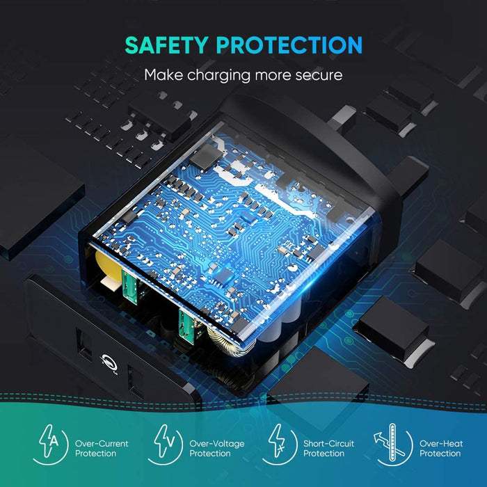 UGREEN USB Charger 36W UK PLUG, QC 3.0 Quick Wall Charger Adapter 2-Port USB Travel Plug-USB Home/Wall Chargers-UGREEN-brands-world.ca