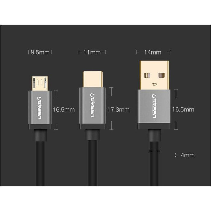 UGREEN USB Y Splitter Cable USB to USB Typec & Micro USB Cable-USB Cables-UGREEN-brands-world.ca