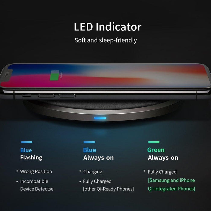 UGREEN Wireless Charger 10W QI Fast Charging Pad Mat with Anti-Slip Rubber-Wireless Chargers-UGREEN-brands-world.ca