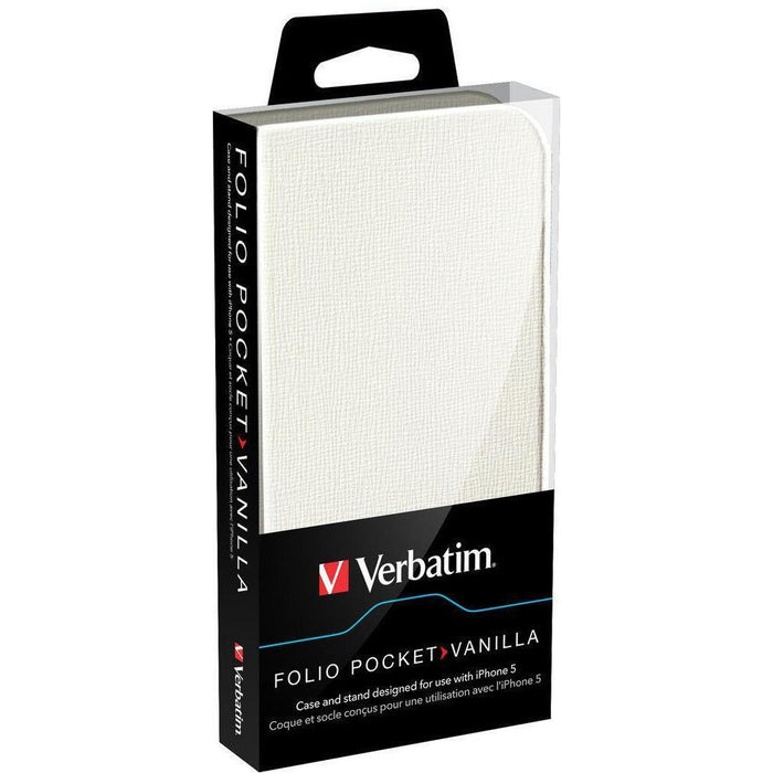 Verbatim 98089 Folio Pocket Case for iPhone 5/5S (Vanilla White)-iPhone 5s,5, SE Cases-VERBATIM-brands-world.ca