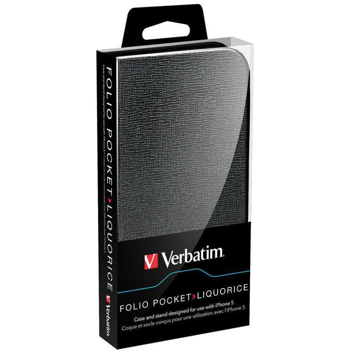 Verbatim 98090 Folio Pocket Case Licorice Case Black For Iphone5-iPhone 5s,5, SE Cases-VERBATIM-brands-world.ca