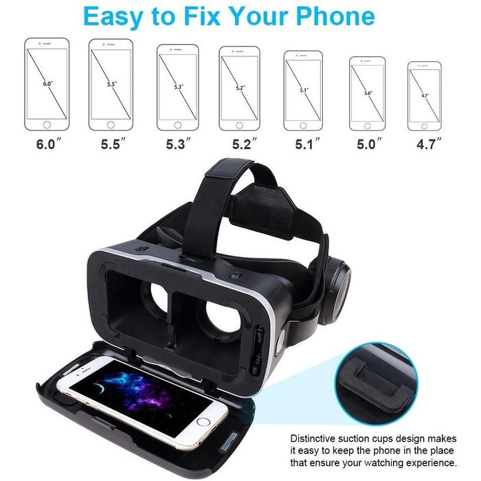 Vr Shinecon Headset for Phone Cool Virtual Reality Goggles Beginner,...-Virtual Reality Accessories-VR SHINECON-brands-world.ca