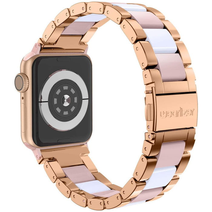 Wearlizer Compatible with Apple Watch 38mm 38mm/40mm, Pink White + Rose Gold-Apple Watch Bands & Straps-Wearlizer-brands-world.ca