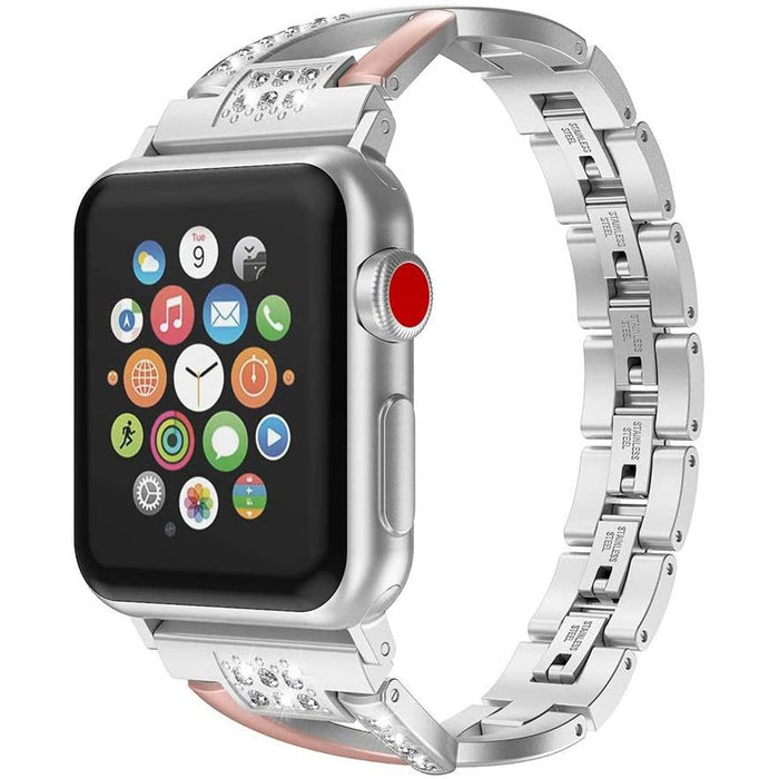 Wearlizer Compatible with Apple Watch Bands 38mm 38mm/40mm, Rose Gold+Silver-Apple Watch Bands & Straps-Wearlizer-brands-world.ca