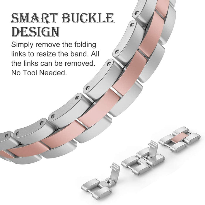 Wearlizer Compatible with Apple Watch Bands 38mm 38mm/40mm, Rose Gold+Silver-Apple Watch Bands & Straps-Wearlizer-brands-world.ca