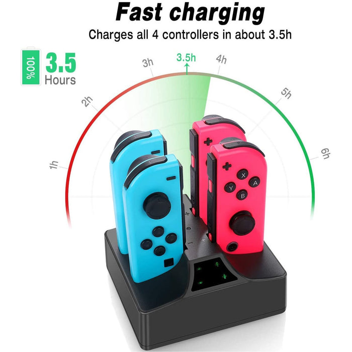 YCCSKY Switch Joy-Con Controller Charger, Charging Dock 4 in 1 Joy con...-Nintendo Switch Power Cords & Charging Stations-SAMA-brands-world.ca