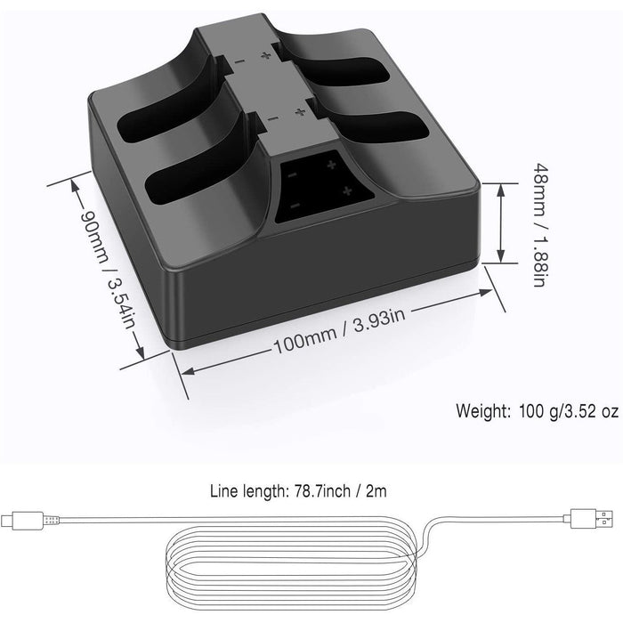YCCSKY Switch Joy-Con Controller Charger, Charging Dock 4 in 1 Joy con...-Nintendo Switch Power Cords & Charging Stations-SAMA-brands-world.ca
