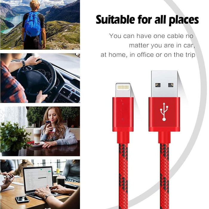 [3 Pack] SAMA Lightning Cable MFI Special Edition, 1,5Meter, Red