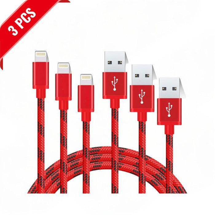 [3 Pack] SAMA Lightning Cable MFI Special Edition, 1,5Meter, Red