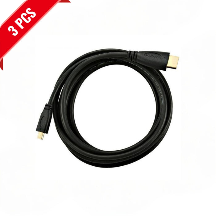 [3 Pack] 1.8M Micro HDMI to HDMI Cable - High-Definition Connectivity for Devices