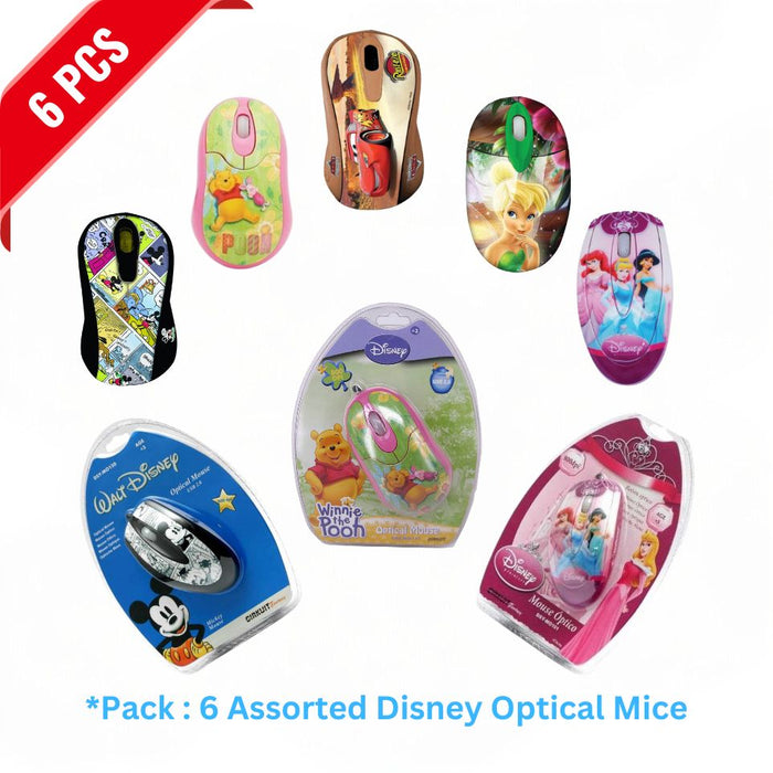 [6 Pack] Assorted Disney Characters Optical Mice