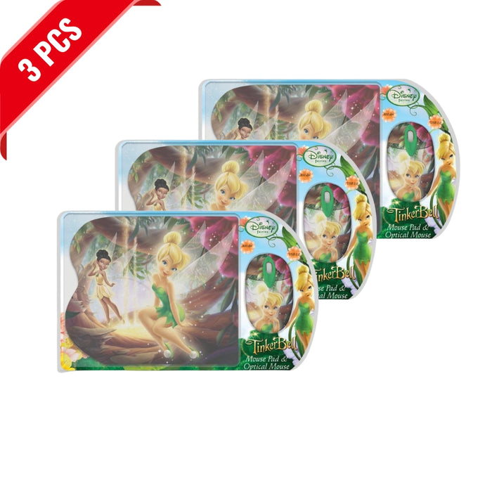 [3 Pack] Disney Fairies Optical Mouse and Mouse Pad Set