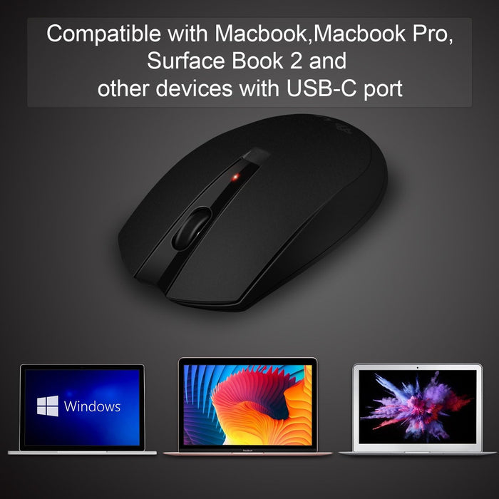 Type C Wireless Mouse, AURTEC 2.4GHz USB-C Wireless Mice for Laptop and More USB-C Devices