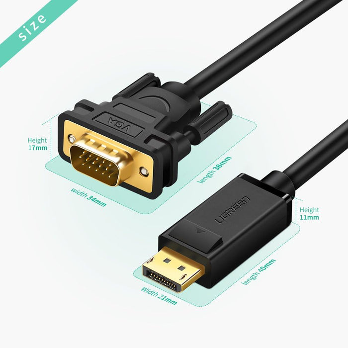 UGREEN 6FT DisplayPort to VGA Cable - 1080P 60Hz Video Adapter