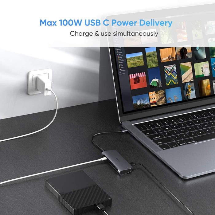 USB C Hub 6-in-1 Multiport Adapter