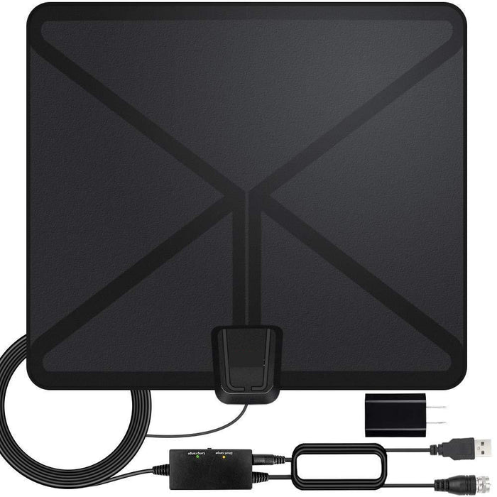 Newest Indoor Digital TV Antenna - 130+ Miles Range, Stylish Black Design