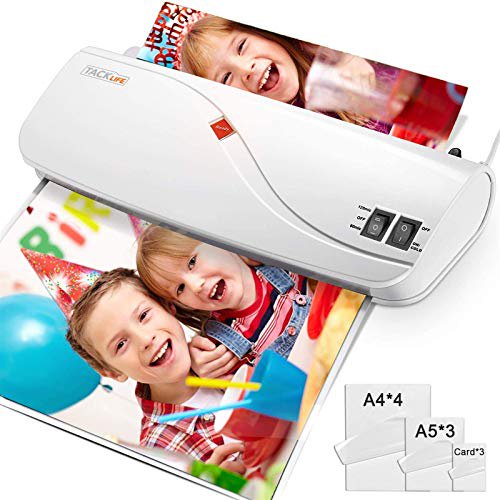 Thermal Laminator Hot & Cold Laminating Machine with 10 Laminator Pouches, Two Heat Settings