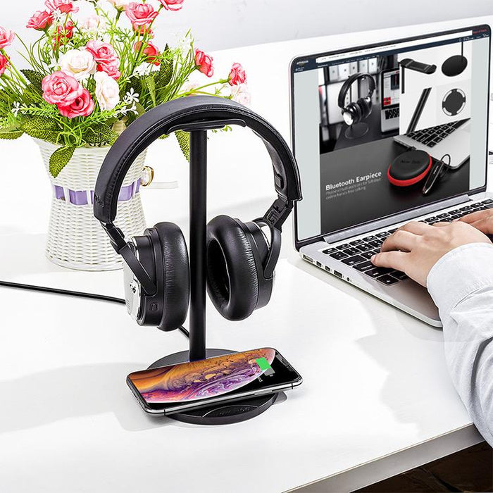 2-in-1 New Bee Fast Wireless Charging with Headphone Stand-Wireless Chargers-NEW BEE-brands-world.ca