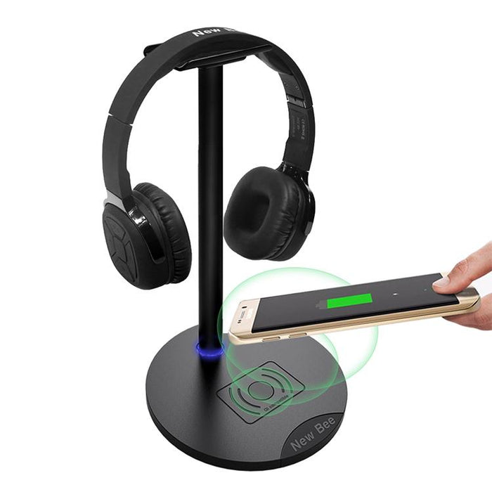 2-in-1 New Bee Fast Wireless Charging with Headphone Stand-Wireless Chargers-NEW BEE-brands-world.ca