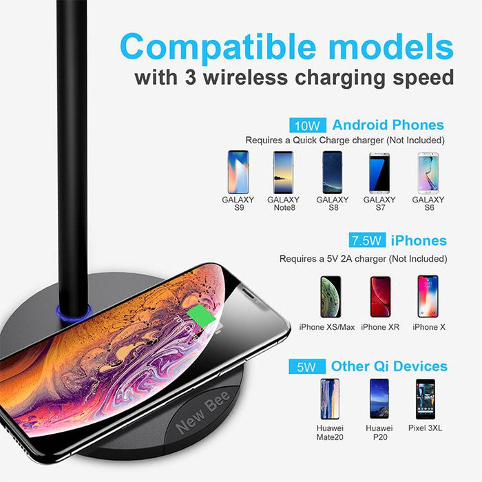 2-in-1 New Bee Fast Wireless Charging with Headphone Stand-Wireless Chargers-NEW BEE-brands-world.ca