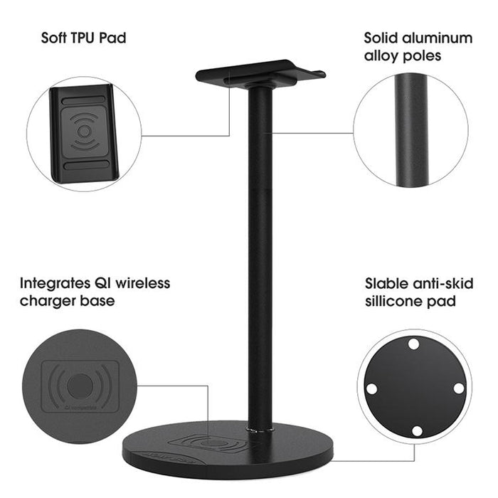 2-in-1 New Bee Fast Wireless Charging with Headphone Stand-Wireless Chargers-NEW BEE-brands-world.ca