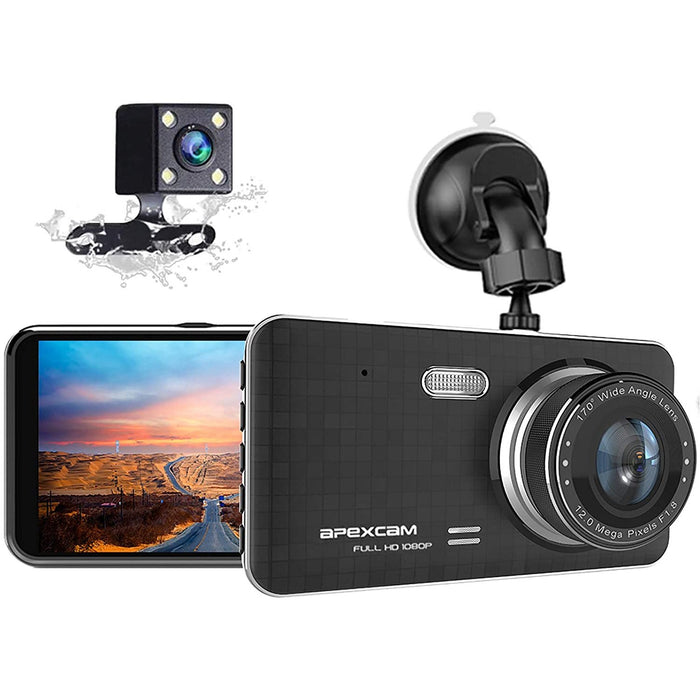 [2020 New Version] Apexcam Dash Cam 4" IPS 1080P FHD Driving Recorder...-Backup Cameras-Apexcam-brands-world.ca