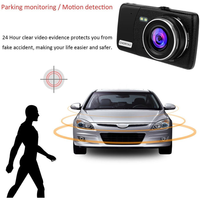 【2021 New Version】CHORTAU Dual Dash Cam Full HD 1080P 170° Camera 4.0...-Backup Cameras-CHORTAU-brands-world.ca