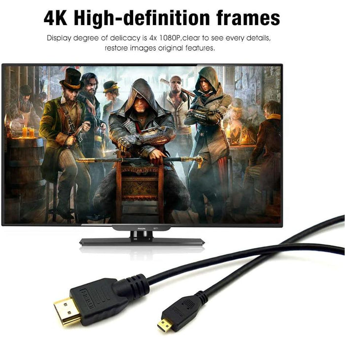 [2Pack] HDMI to Micro HDMI Cable 5ft/1.5M-Video Display Adapters-V-MAX-brands-world.ca