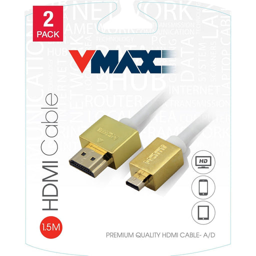 [2Pack] HDMI to Micro HDMI Cable 5ft/1.5M-Video Display Adapters-V-MAX-brands-world.ca