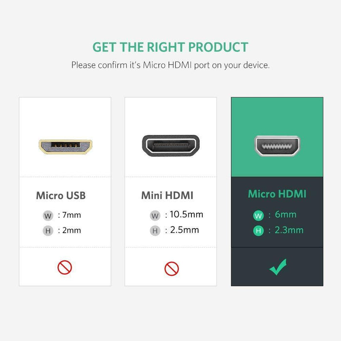 [2Pack] UGREEN Micro HDMI male to HDMI female adapter cable-Adapters-UGREEN-brands-world.ca