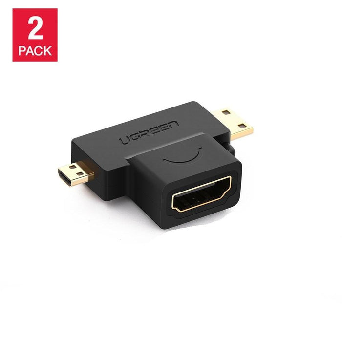 [2Pack]UGREEN Micro HDMI + Mini HDMI Male to HDMI Female Adapter-Adapters-UGREEN-brands-world.ca