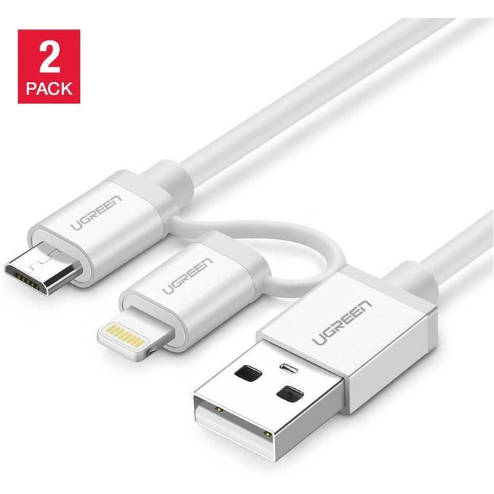 [2Pack]UGREEN Micro-USB to USB Cable with Lightning Adapter-USB Cables-UGREEN-brands-world.ca