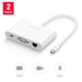 [2Pack]UGREEN USB C to VGA Ethernet Adapter with USB 3.0 USB 2.0 Hub, Type C for Power Delivery LAN Adapter for 12-inch Macbook-External Video Display Adapters-UGREEN-brands-world.ca