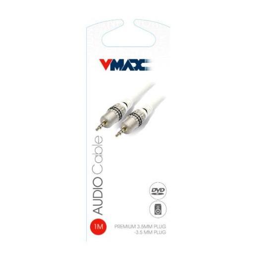 3.5 STM/M High Quality Cable 1m White-Audio Cables-V-MAX-brands-world.ca
