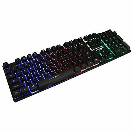 SAMA Wired USB Keyboard and Mouse Combo RGB Gaming 104 Comfortable Quiet Chocolate Keys