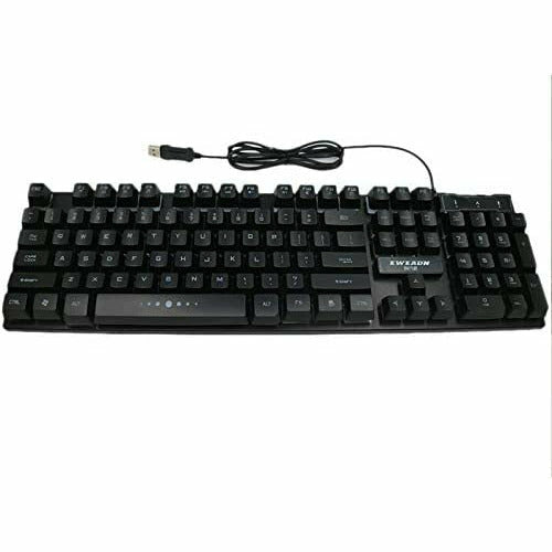 SAMA Wired USB Keyboard and Mouse Combo RGB Gaming 104 Comfortable Quiet Chocolate Keys