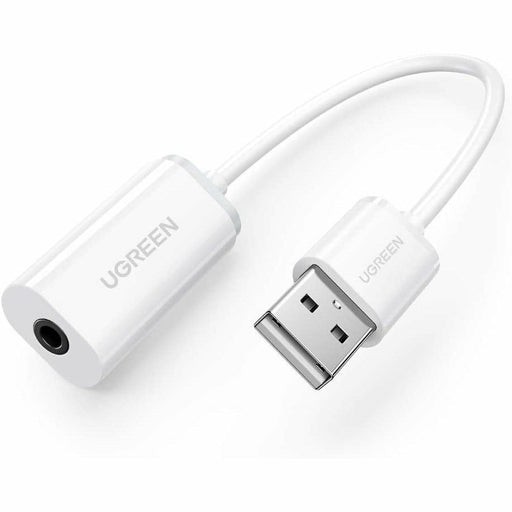 USB external sound card audio adapter with 3.5mm combo Aux white UGREEN-brands-world.ca