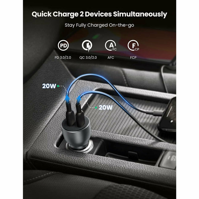 USB C car charger, 40W dual fast charging PD3.0 port Type C mobile phone...... UGREEN-brands-world.ca