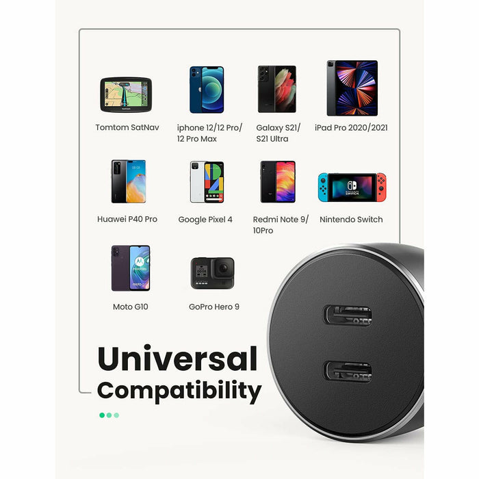 USB C car charger, 40W dual fast charging PD3.0 port Type C mobile phone...... UGREEN-brands-world.ca