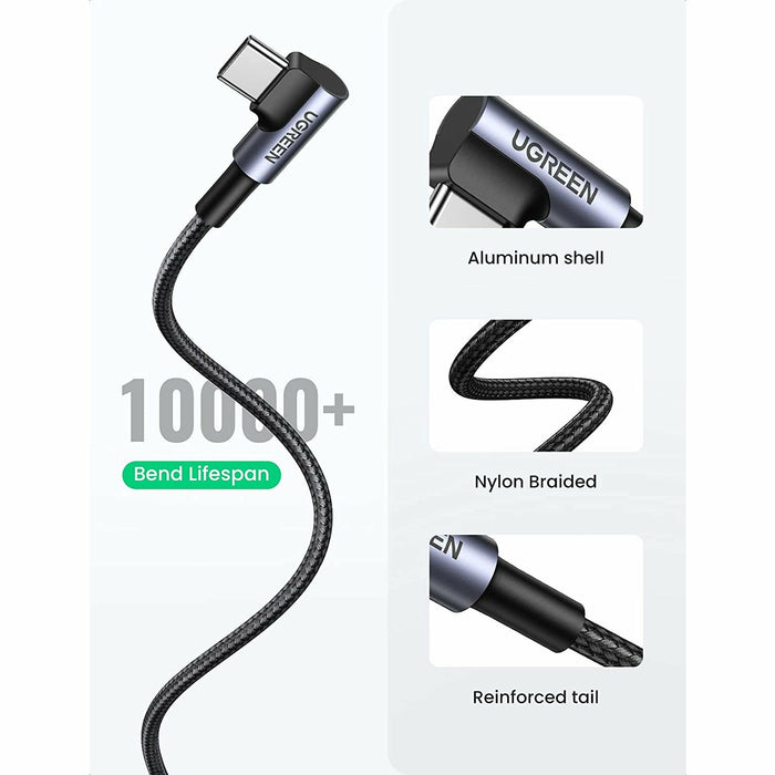 USB C cable 90 degree 2 pack Type C fast charger cable right angle 6 feet UGREEN-brands-world.ca