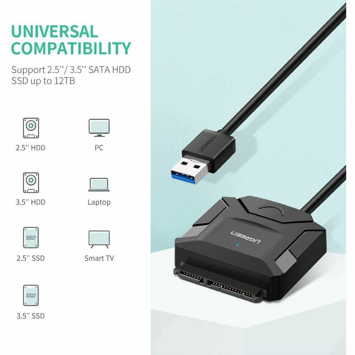 SATA to USB 3.0 adapter cable, suitable for 3.5/2.5 inch SSD HDD III hard drives... UGREEN-brands-world.ca