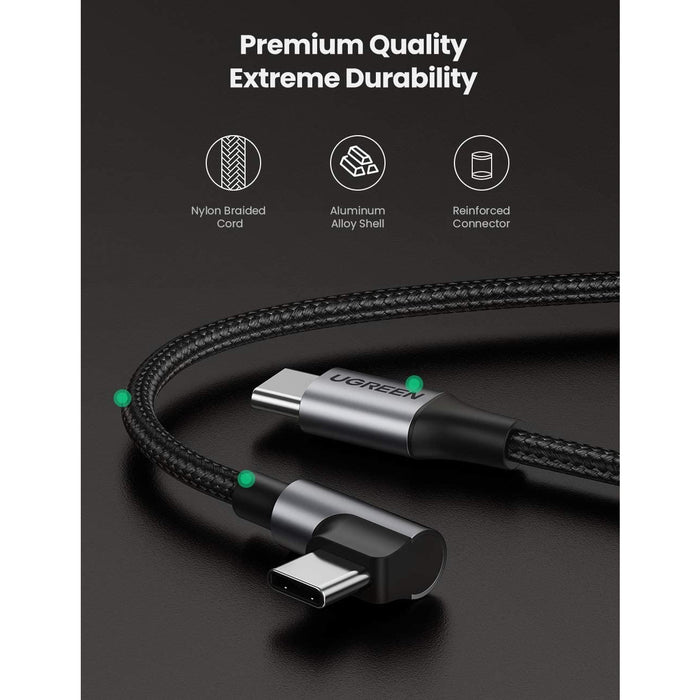 USB C to C cable right angle, 2 pack Type C 60W PD fast 6 feet UGREEN-brands-world.ca