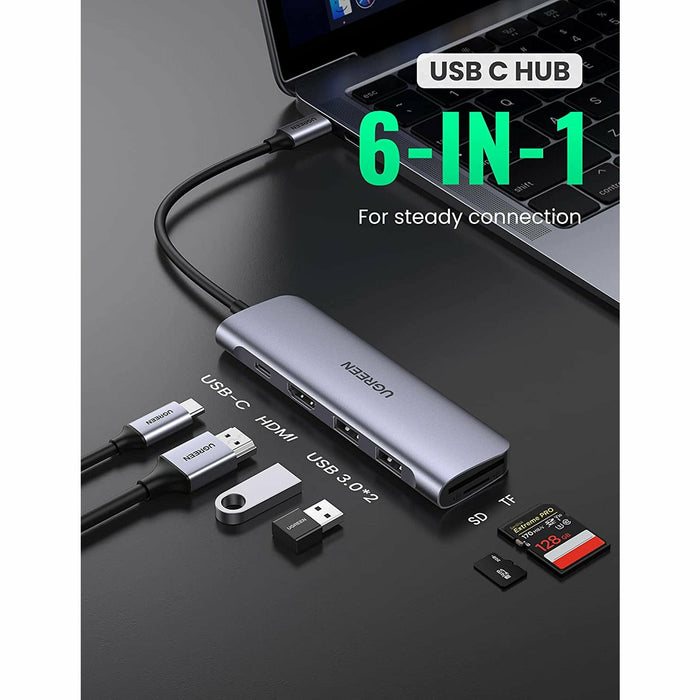 USB C hub 6 in 1 Type C to HDMI 4K, 2 3.0 ports, SD TF card... UGREEN-brands-world.ca