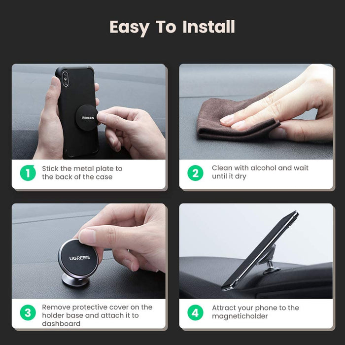 Magnetic Mobile Phone Car Rotatable Dashboard Mobile Phone Holder Stickiness... UGREEN-brands-world.ca