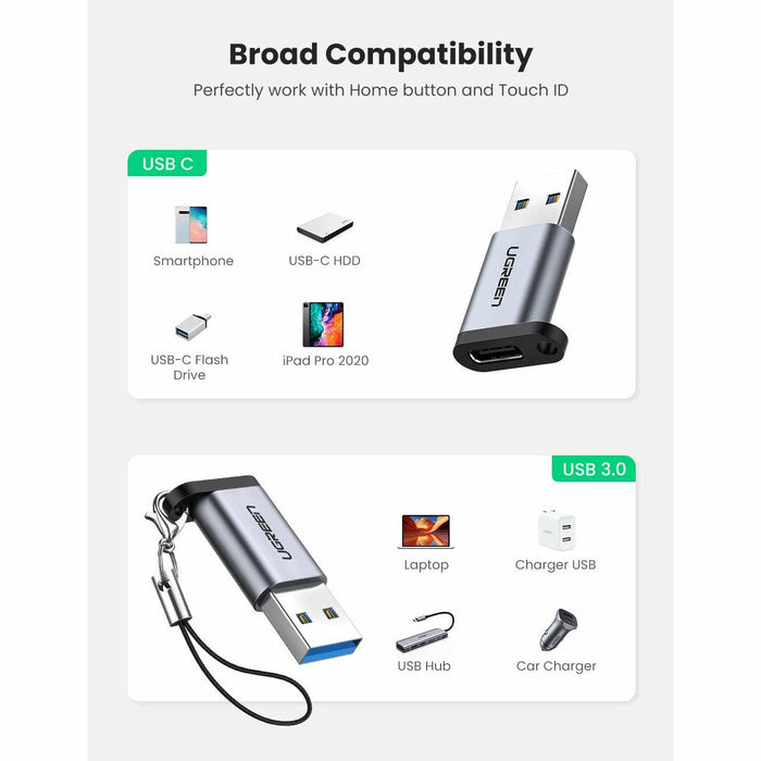 USB C Adapter 3.0 A male to C-type female converter connector... UGREEN-brands-world.ca