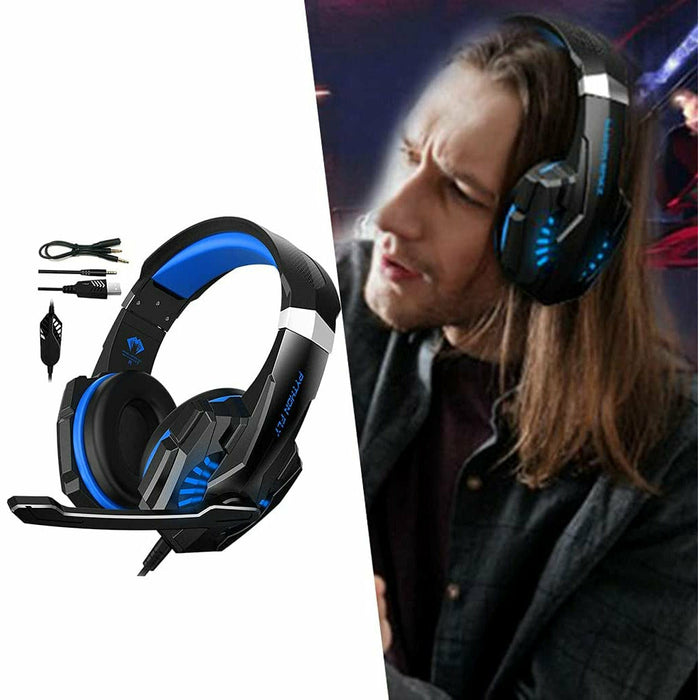 Stereo Gaming Headset for PS4 PC G9000mini, Noise Cancelling Over Ear Headphones with Mic Blue